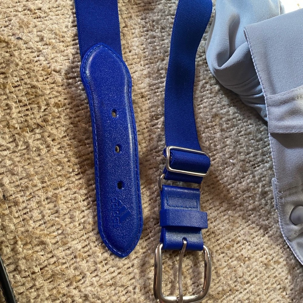 Bright blue Adidas baseball belt